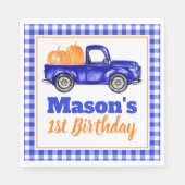 カボチャのトラックカボチャのパッチ – ブルートラック スタンダードランチョンナプキン (正面)