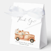 カボチャのトラック水の色ベビーシャワーありがとう フェイバーボックス (正面)