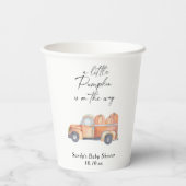 カボチャのトラック – 小さなカボチャが途中にある 紙コップ (裏面)