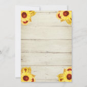 カボチャのトラック、木のテクスチャ、ひまわり赤ちゃんシャワー 招待状 (裏面)