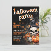 カボチャのドクロ ハロウィンパーティー 招待状 (スタンド正面)