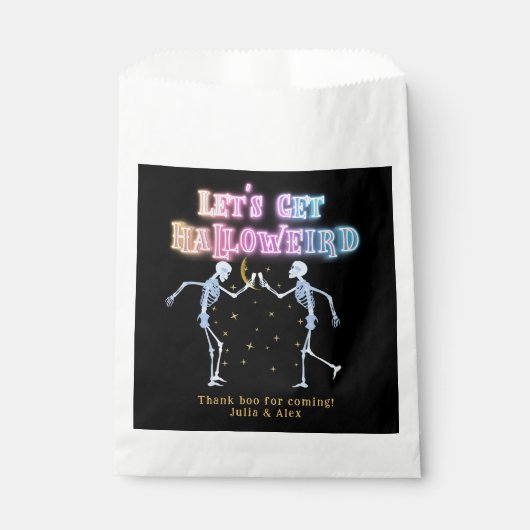 カボチャのネオン ハロウィン ハロウィアード ダンシング スケルトン フェイバーバッグ (正面)