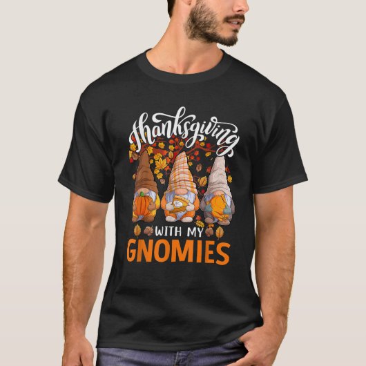 カボチャのノーム 秋 かわいい ハロウィン 感謝祭 Tシャツ (正面)