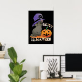 カボチャのハッピーハロウィーン猫 ポスター (ホームオフィス)