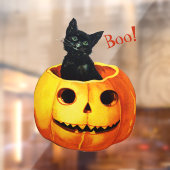 カボチャのハロウィンのかわいい猫 ウィンドウサイン (シート2)
