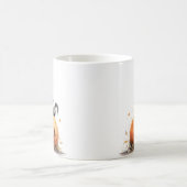 カボチャのハロウィンのかわいい黒猫 コーヒーマグカップ (中央)