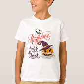 カボチャのハロウィンをトリックまたは治療する Tシャツ (正面)