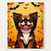カボチャのハロウィンシーンのかわいい犬 プランナー手帳 (裏面)