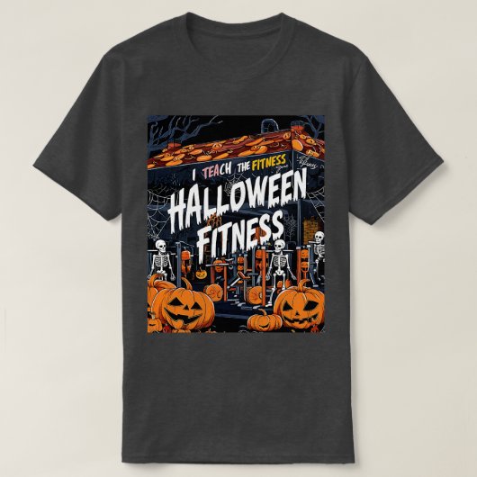 カボチャのハロウィンジム面白いハロウィーンフィットネス Tシャツ (デザイン正面)