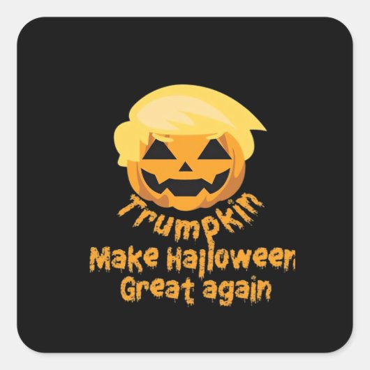 カボチャのハロウィンデザイン スクエアシール (正面)