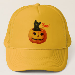 カボチャのハロウィンハットの猫 キャップ