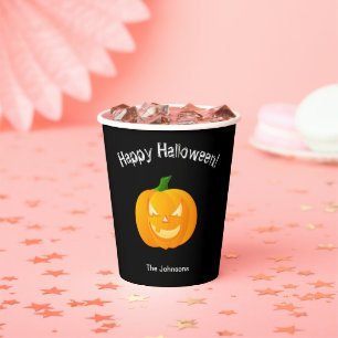 カボチャのハロウィンパーティー用紙コップ 紙コップ