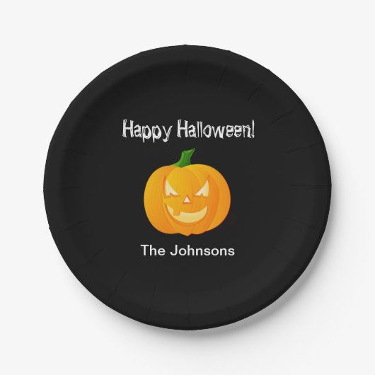 カボチャのハロウィンパーティー紙皿 ペーパープレート (正面)