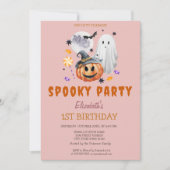 カボチャのハロウィンパーティー 誕生日 招待状 (正面)