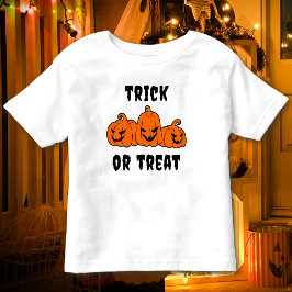 カボチャのハロウィン不気味のトリックまたは治療 トドラーTシャツ