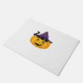 カボチャのハロウィン猫 – かわいい黒い子猫スティック ドアマット (アングル)
