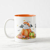 カボチャのハロウィン猫 ツートーンマグカップ (左)