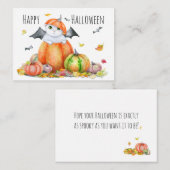カボチャのハロウィン猫 ノートカード (正面/裏面)