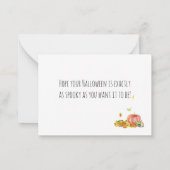 カボチャのハロウィン猫 ノートカード (裏面)