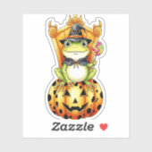 カボチャのハロウィーンかわいいカエル シール (シート)