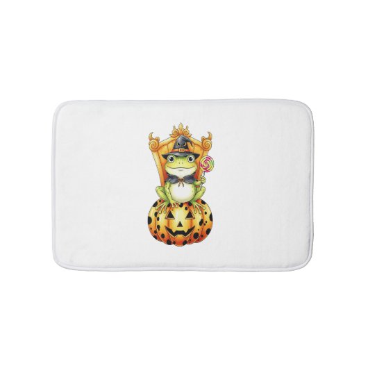 カボチャのハロウィーンかわいいカエル バスマット (正面)