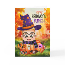 カボチャのハロウィーンの小さな魔法使い