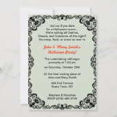 カボチャのハロウィーンの後ろのヴィンテージ 招待状 (裏面)