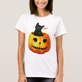 カボチャのハロウィーンの猫 Tシャツ