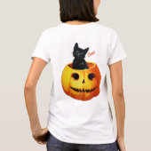 カボチャのハロウィーンの猫 Tシャツ (裏面)