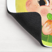 カボチャのハロウィーンの衣装を着たかわいい女の子 マウスパッド (コーナー)