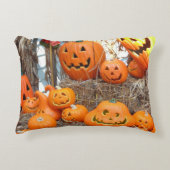 カボチャのハロウィーンハロウィーンのカボチャのちょうちんオレンジのカボチャ アクセントクッション (正面)