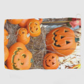 カボチャのハロウィーンハロウィーンのカボチャのちょうちんオレンジのカボチャ ゴルフタオル (横)