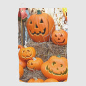 カボチャのハロウィーンハロウィーンのカボチャのちょうちんオレンジのカボチャ ゴルフタオル (正面)