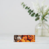 カボチャのハロウィーンハロウィーンのカボチャのちょうちんオレンジのカボチャ スキニー名刺 (スタンド正面)