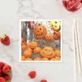 カボチャのハロウィーンハロウィーンのカボチャのちょうちんオレンジのカボチャ スタンダードカクテルナプキン (インサイチュ)