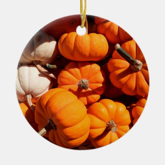 カボチャのハロウィーンハロウィーンのカボチャのちょうちんオレンジのカボチャ セラミックオーナメント (正面)