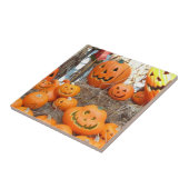 カボチャのハロウィーンハロウィーンのカボチャのちょうちんオレンジのカボチャ タイル (側面)