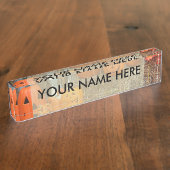 カボチャのハロウィーンハロウィーンのカボチャのちょうちんオレンジのカボチャ デスクネームプレート (側面)