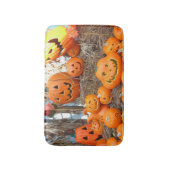 カボチャのハロウィーンハロウィーンのカボチャのちょうちんオレンジのカボチャ バスマット (正面縦)