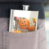 カボチャのハロウィーンハロウィーンのカボチャのちょうちんオレンジのカボチャ フラスク (インサイチュ)