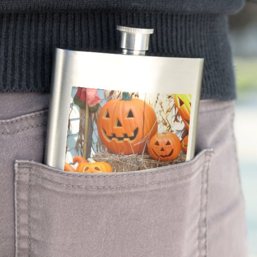 カボチャのハロウィーンハロウィーンのカボチャのちょうちんオレンジのカボチャ フラスク (インサイチュ)