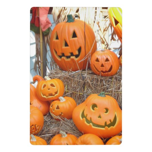 カボチャのハロウィーンハロウィーンのカボチャのちょうちんオレンジのカボチャ ミニクリップボード (裏面)