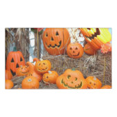カボチャのハロウィーンハロウィーンのカボチャのちょうちんオレンジのカボチャ 名札 (正面)