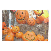 カボチャのハロウィーンハロウィーンのカボチャのちょうちんオレンジのカボチャ 枕カバー (裏面)