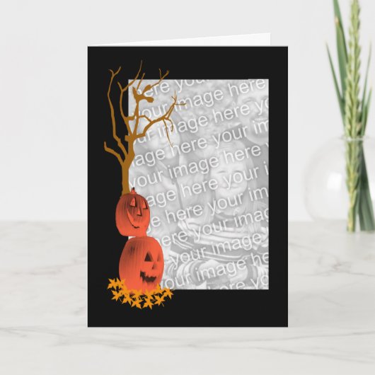 カボチャのハロウィーン写真グリーティングカード カード (正面)