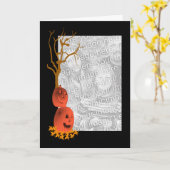 カボチャのハロウィーン写真グリーティングカード カード (黄色い花)