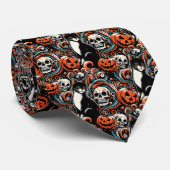 カボチャのハロウィーン猫 ネクタイ (ロール)