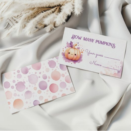カボチャのハロウィーン赤ちゃんシャワーゲームの数を推測 エンクロージャーカード