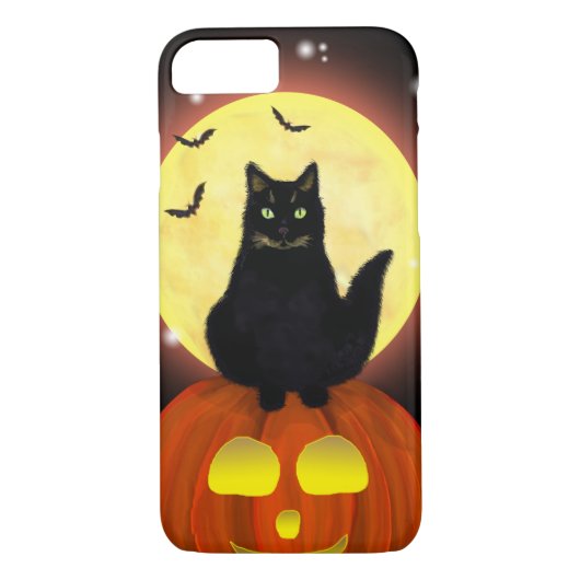 カボチャのハロウィーン·ブラック·キャット Case-Mate iPhoneケース (裏面)