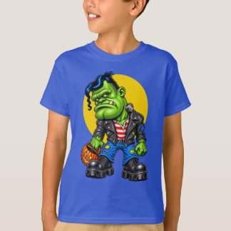 カボチャのバケツを持った小さなフランキー Tシャツ